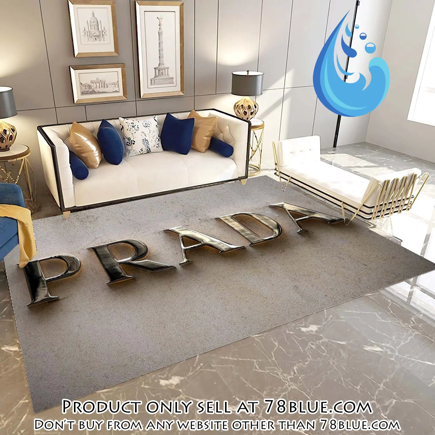 Prada logo luxury brand premium area rug carpet home decor 78b0639566